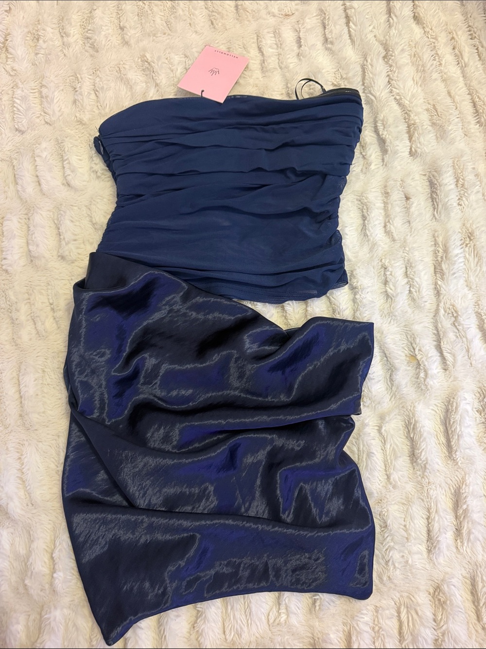 Hello Molly Strapless Navy Dress